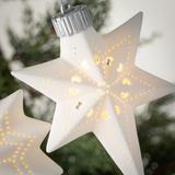 Illuminated Star Ornament White 5"H Ceramic Set of 3 - 3.75"L x 2"W x 5"H