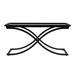 42" Black Glass And Metal Rectangular Coffee Table - 20" H x 42" W x 24" D