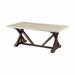 26" Brown And White Faux Marble And Solid Wood Rectangular Coffee Table - 19" H x 26" W x 50" D