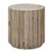 Emerson 33-inch Diameter Round Reclaimed Pine Block End Table with Fluted Edge