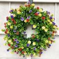 Pgeraug Garland Mould Spring Summer Wreath Can Be Matched with Wooden Home Signs 9.8 Inch Home Letter Hanging Wall Decor Without Letters Wreath A