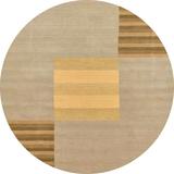 Ahgly Company Machine Washable Indoor Round Abstract Bronze Brown Area Rugs 6 Round