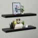 Anself 2 Piece Floating Shelves MDF Wall Mounted Shelf Photo Display Stand Storage Rack Black for Living Room Bedroom Bathroom Home Office Decor 47.2 x 7.9 x 1.5 Inches (L x W x H)