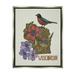 Stupell Industries Intricate Wisconsin Robin State Flower Pattern Design Graphic Art Luster Gray Floating Framed Canvas Print Wall Art Design by Valentina Harper