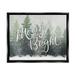 Stupell Industries Merry & Bright Scenic Niveous Winter Forest Landscape Graphic Art Jet Black Floating Framed Canvas Print Wall Art Design by House Fenway
