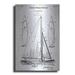 Luxe Metal Art Sailboat Vintage Blueprint Patent White Acrylic Glass Wall Art 16 x24