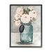 Stupell Industries Round Pink Blossoms Rustic Country Jar Vase Painting Black Framed Art Print Wall Art Design by Julie Norkus