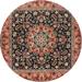 Ahgly Company Indoor Round Traditional Light Copper Gold Medallion Area Rugs 4 Round