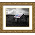 McLoughlin James 24x20 Gold Ornate Wood Framed with Double Matting Museum Art Print Titled - Flags of Our Farmers XII