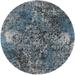 Ahgly Company Machine Washable Indoor Round Industrial Modern Baby Blue Area Rugs 4 Round