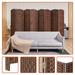 EXCITED WORK 5.7ft Wood Fiber Woven Room Divider 8 Panels Brown Wooden Room Divider Separator