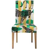 FMSHPON Geometrical Zebra and Giraffe Stretch Chair Cover Protector Seat Slipcover for Dining Room Hotel Wedding Party Set of 1