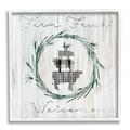 Stupell Industries Farm Fresh Welcome Sign Tartan Cow Laurels 24 x 24 Design by Carol Robinson