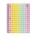 Yoobi Multicolor Gingham Spiral Notebook | 1 Subject Notebook College Ruled | 100 Perforated 3-hole Punched Sheets | 2 Interior Pockets | PVC Free FSC Certified Paper | For School Office & College