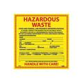 National Marker Hazard Labels; Hazardous Waste California 6X6 Adhesive Vinyl 25/Pk HW15