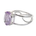 Violet Spirit,'Brazilian Amethyst and Rhodium Plated Sterling Silver Ring'