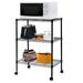 Cfowner 3 Tier Steel Wire Shelving Unit on Wheels Chrome Shelves for Garage Kitchen Living Room Heavy Duty Shelving Rack 23.62 x 13.78 x 33.46 inch (L x W x H)