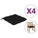 Anself 4 Piece Garden Chair Cushions Fabric Seat Pad Patio Chair Cushion Black for Outdoor Furniture 19.7 x 19.7 x 2.8 Inches (L x W x T)