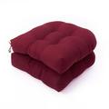 Mduoduo U-shaped Cushion Sofa Cushion Rattan Chair Wine Red Cushion Terrace Cushion for Outdoor Indoor 2 Pcs