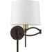 1 Light Swing Arm Wall Sconce in Refinedmodern Style-15 inches Tall and 11 inches Wide-Bronze/Antique Brass Finish Bailey Street Home 218-Bel-4828589