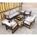 Direct Wicker 7-Piece Outdoor Aluminum Furniture Set Patio Sectional Sofa Conversation Set Black