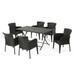 GDF Studio Garner Outdoor Wicker 7 Piece Dining Set Multibrown