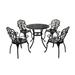 GDF Studio Farley Outdoor Cast Aluminum 5 Piece Dining Set Shiny Copper