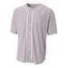 A4 Short Sleeve Full Button Baseball Jersey For Youth Male in Grey | NB4184