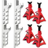 Jack Stand Storage Rack Wall Mounts and 6-Ton Jack Stands Kit