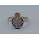 Solid Silver Royal Armoured Corps Sweetheart Ring UK Size L-1/2 Sterling Silver & Enamel Military Ring US Size 6.3