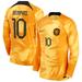 Men's Nike Memphis Depay Orange Netherlands National Team 2022/23 Home Breathe Stadium Replica Player Long Sleeve Jersey