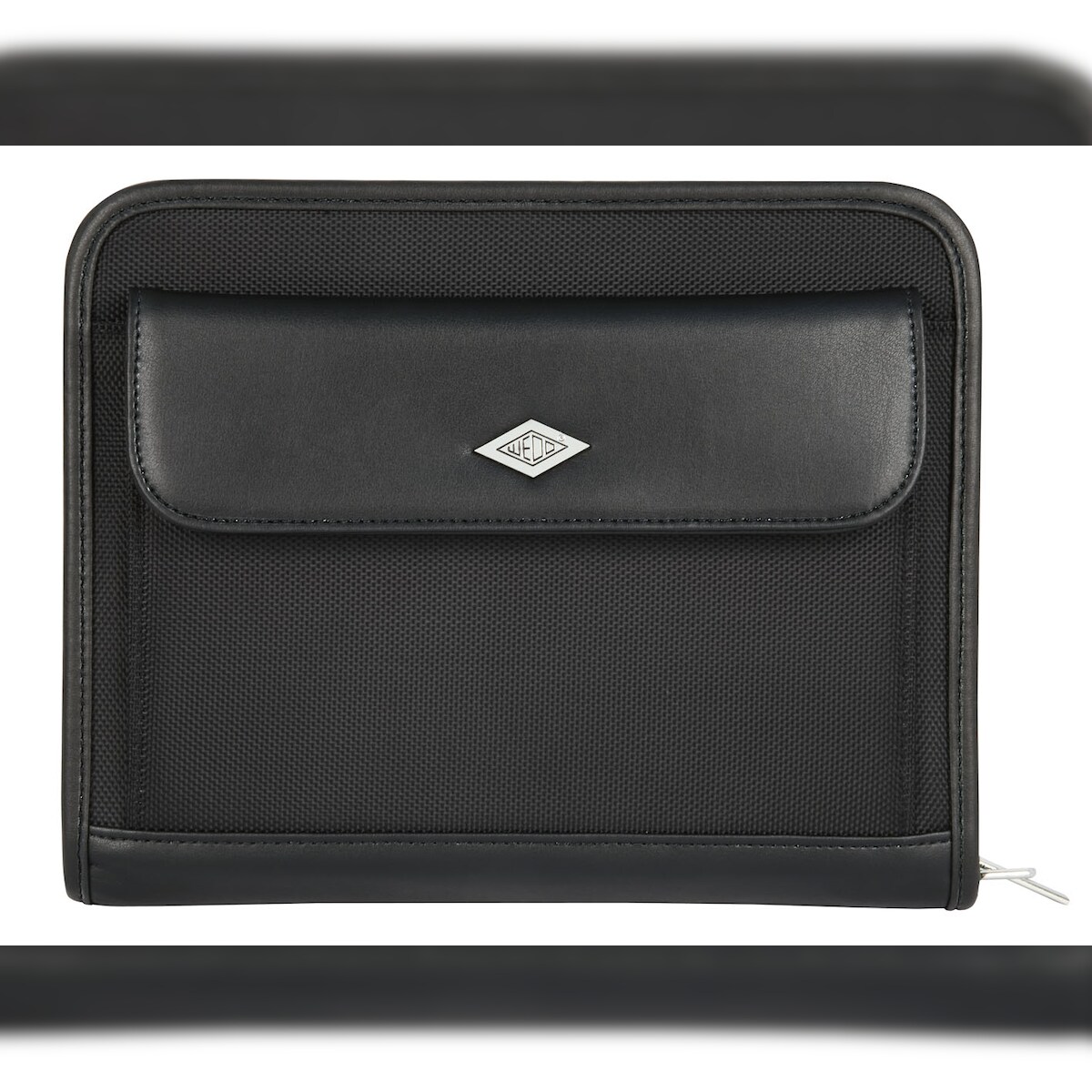 WEDO 585101 585101 Konferenzmappe Elegance aus Kunstleder/Nylon, mit 4-Ring-Mechanik, Reißverschluss, viele Fächer für A5-Formate schwarz Image