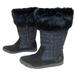 Coach Shoes | Coach Black Talen Suede/Nylon/Rabbit Fur Winter Boots, Size 7 | Color: Black | Size: 7