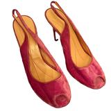 Kate Spade Shoes | Kate Spade Women's Grammy 7 Slingback Peep Toe Heels Velvet Pink Fuchsia | Color: Pink/Purple | Size: 9.5
