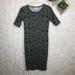 Lularoe Dresses | New! Lularoe Geometric Print Short Sleeve Sheath Julia Dress Xs | Color: Black/Gray | Size: Xs
