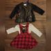 Disney Matching Sets | Girls Disney Christmas Dress With Matching Disney Jacket | Color: Black/Red | Size: 12-18mb