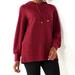 Nine West Sweaters | New, Nine West Hooded Tunic Sweatshirt In Burgundy Women's Size Small | Color: Silver | Size: S