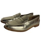 J. Crew Shoes | J.Crew Leather Penny Loafers Brushed Gold 7 | Color: Gold | Size: 7