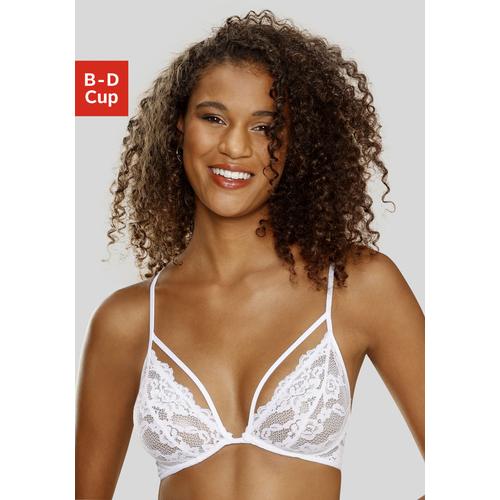 Bügel-BH LASCANA Gr. 85, Cup C, weiß Damen BHs Reizwäsche BH Bügel-BH Spitzen-BH Hochzeitsdessous Hochzeitswäsche Spitzenwäsche Spitzen-BHs aus Spitze und Zierbänder, sexy Dessous