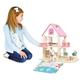 Wooden DollHouse for Kids, dolls house 2 Story Wood Playset with Furniture Accessories and Dolls for Toddlers, Boys and Girls