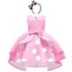 IBTOM CASTLE Minnie Dress Girls Christmas Carnival Halloween Fancy Dress Costume Vintage Polka Dot Princess Tutu Hi-Lo Party Dress with Mouse Ears Headband Birthday Festive Outfit, pink, 10-11 Years