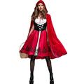 Ladies Sexy Bodice Style Dress and Cape Little Red Riding Hood Fancy Dress Costume (2XL UK Size 14)