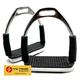 Pair of Flexi Safety Stirrups Stainless Steel Horse Riding (4.75", Stainless Steel Polish Finish)