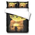 Star War Duvet Cover Set Mandalorian Yodababy with Pillowcase for Children Anime Bedding Sets for Boys and Girls (Double,1)