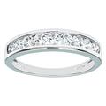 Elegano 9ct White Gold Women’s Ring – Channel Set Cubic Zirconia Eternity Ring Size P