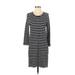 J.Crew Casual Dress - Sweater Dress: Black Stripes Dresses - Women's Size Small