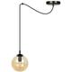 Emibig Lighting - Emibig gigi Plafonnier suspendu globe noir avec abat-jour en verre ambré, 1x E14