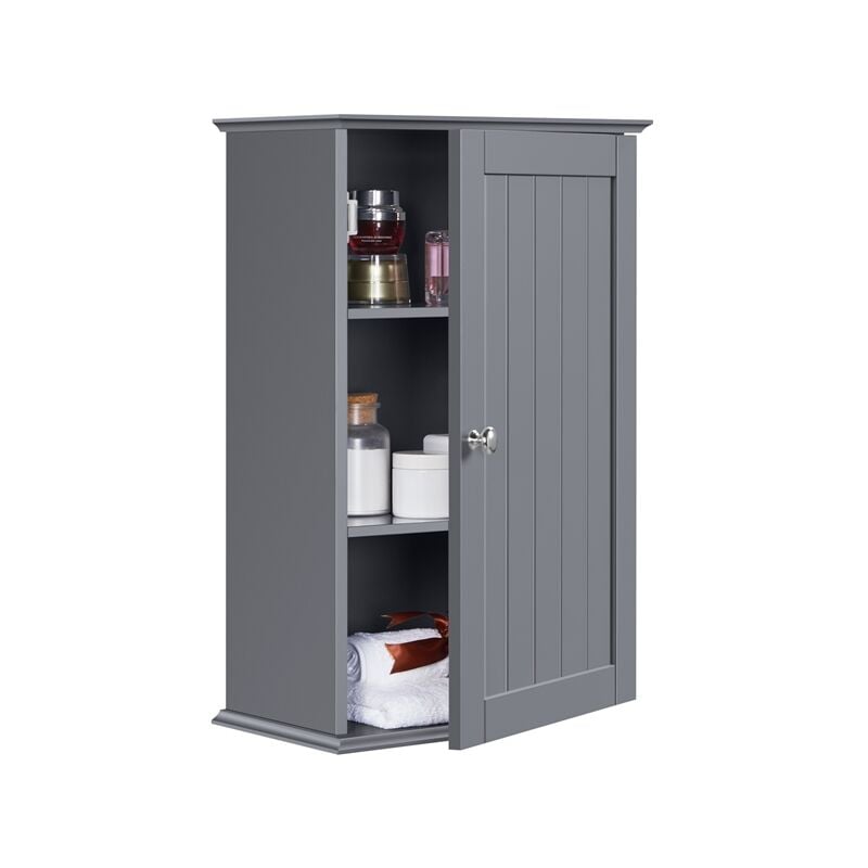 Hängeschrank, Wandschrank mit Einer Tür, Badschrank, Küchenschrank, Medizinschrank in Dunkelgrau,