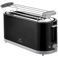4-Scheiben 1200-1400 Watt Toaster Langschlitztoaster Toaster Toastautomat Brötchen-Aufsatz, Schwarz