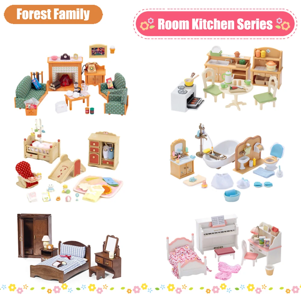 Accessoires miniatures pour maison de poupée, ensemble de Collection de meubles de maison familiale forêt, casseroles de cuisine pour enfants, cadeau pour filles, 1/12